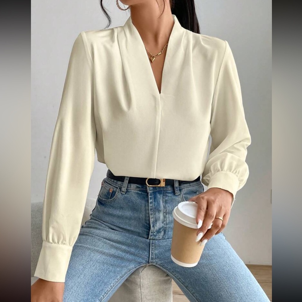 Elegant Cream Women's Top